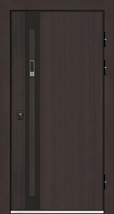 Входная дверь Regidoors ЭЛИТ ТЕРМО LIGHT 2125 с зеркалом "Орех вельвет"